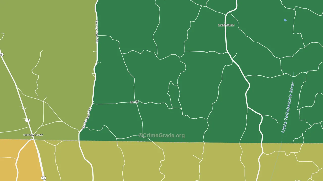 Bluff, MS Map of Vandalism Rates