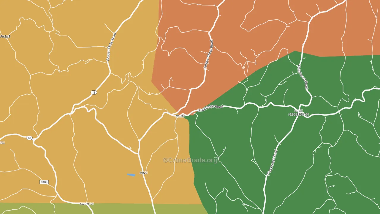 Bluff, PA Map of Vandalism Rates