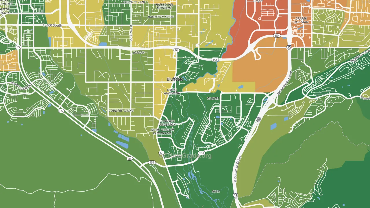 Bluffdale, UT Map of Vandalism Rates