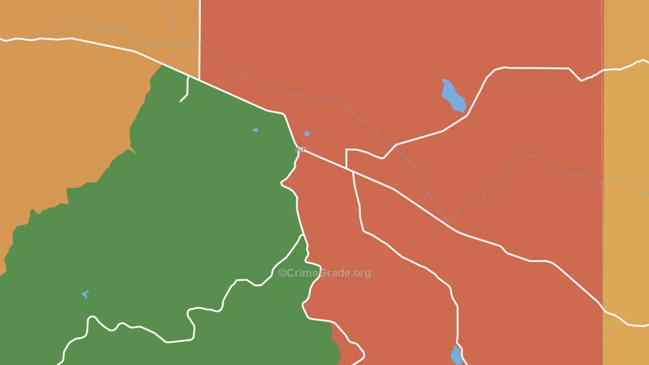 Bly, OR Map of Vandalism Rates
