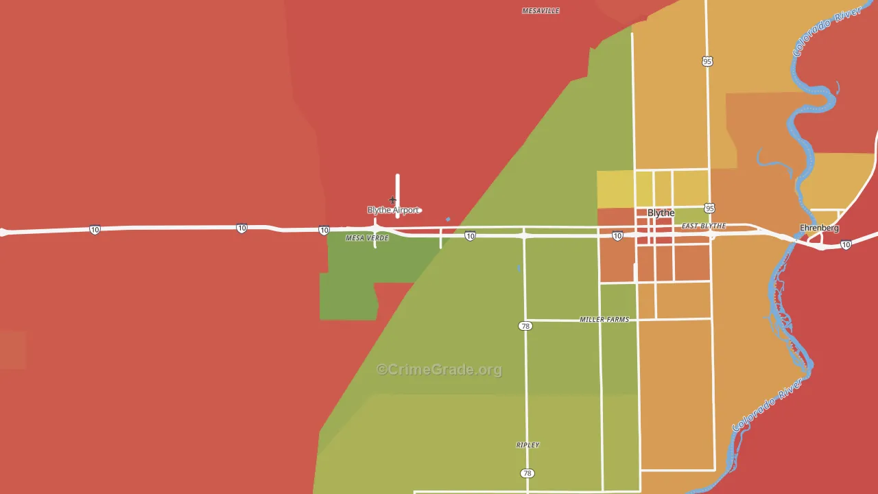Blythe, CA Map of Vandalism Rates