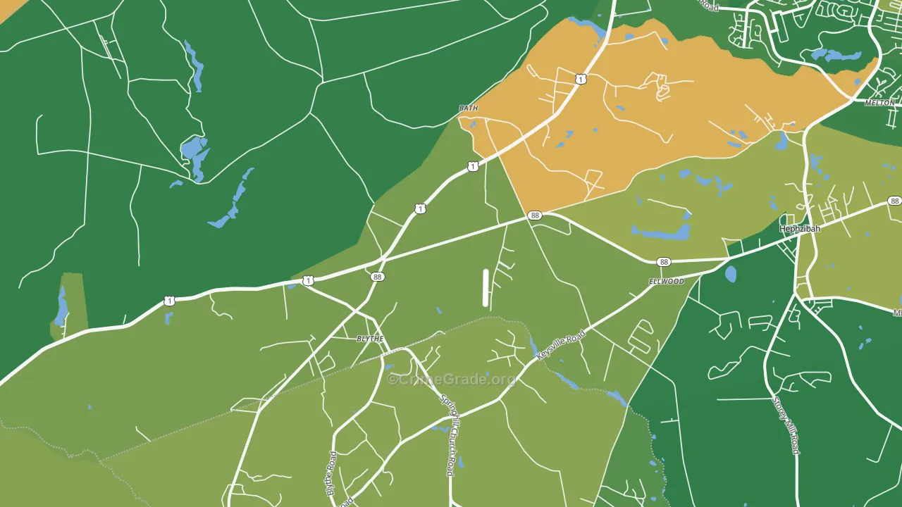 Blythe, GA Map of Vandalism Rates
