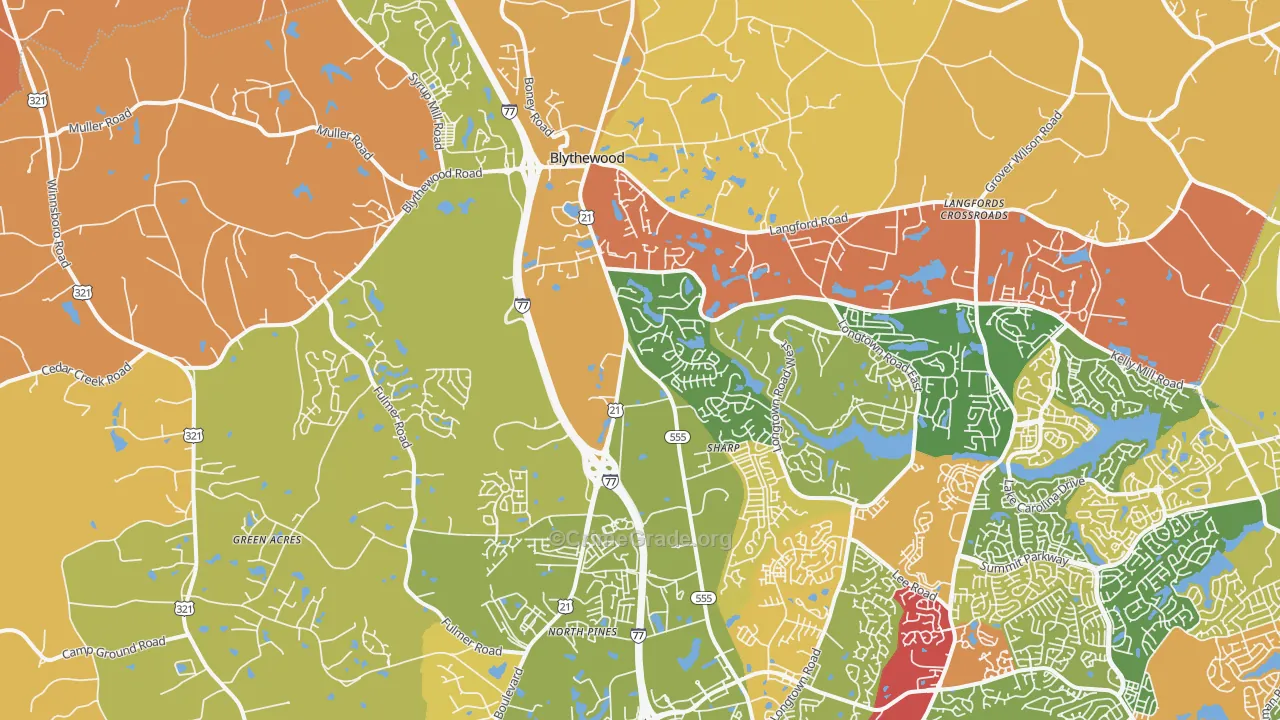 Blythewood, SC Map of Vandalism Rates