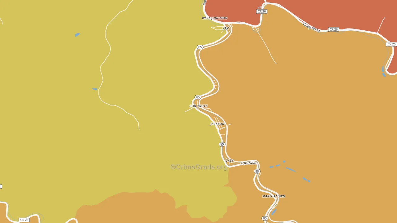 Bob White, WV Map of Vandalism Rates