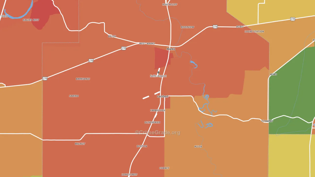 Bobo, MS Map of Vandalism Rates