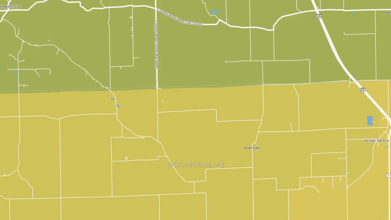Bobtown, IN Map of Vandalism Rates