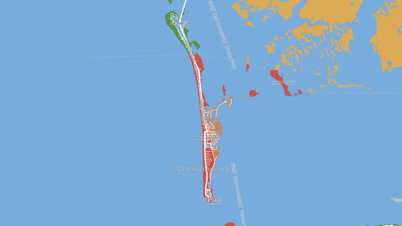 Boca Grande, FL Map of Vandalism Rates