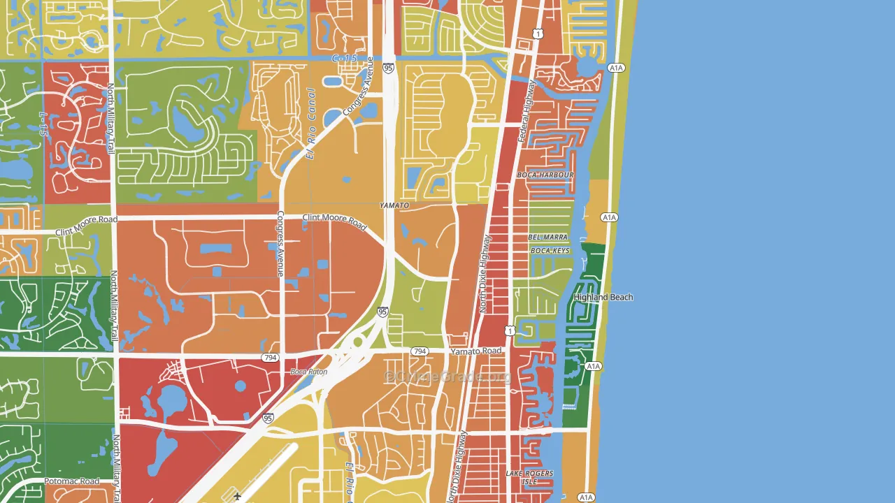 Boca Teeca, Boca Raton, FL Map of Vandalism Rates