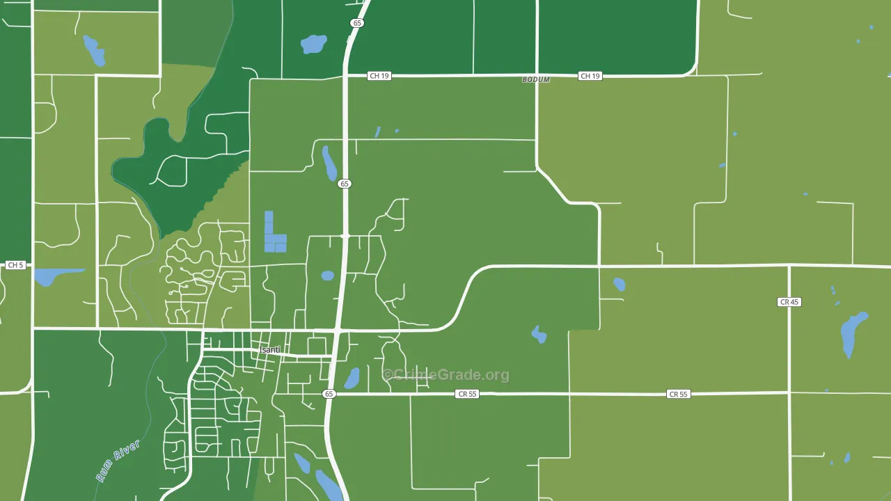Bodum, MN Map of Vandalism Rates
