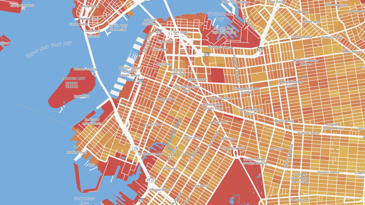 Boerum Hill, Brooklyn, NY Map of Vandalism Rates