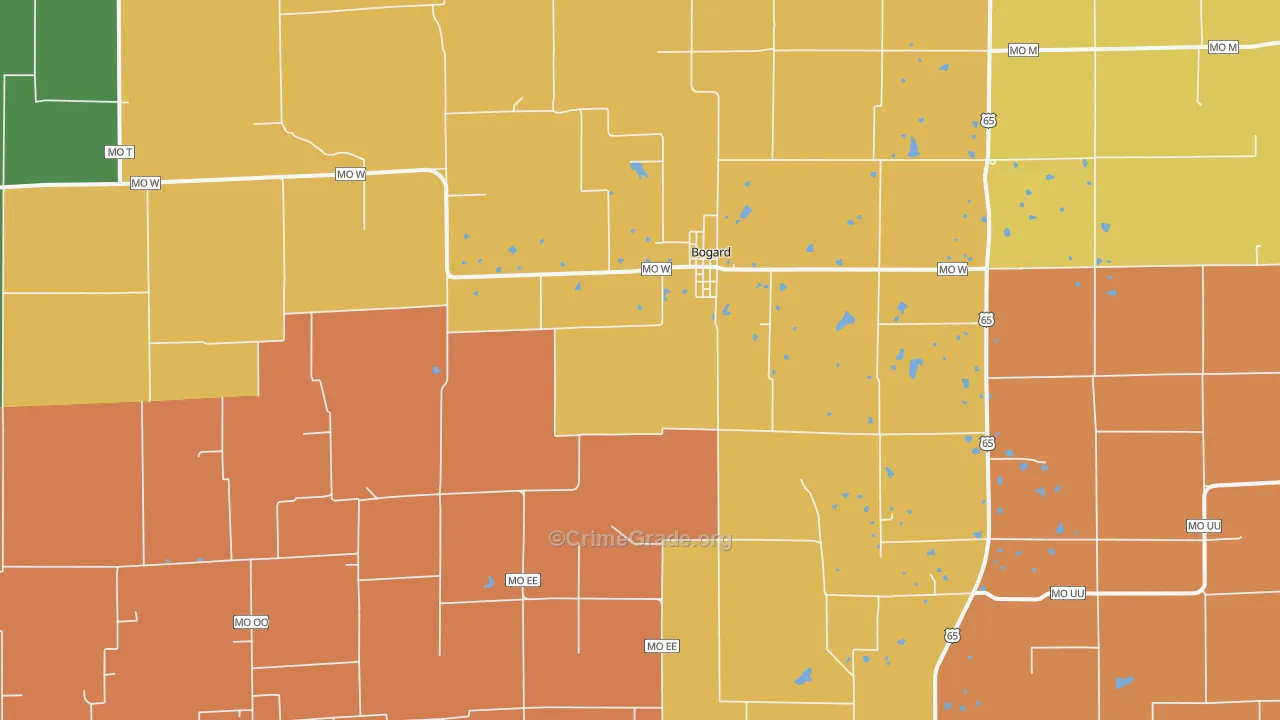 Bogard, MO Map of Vandalism Rates