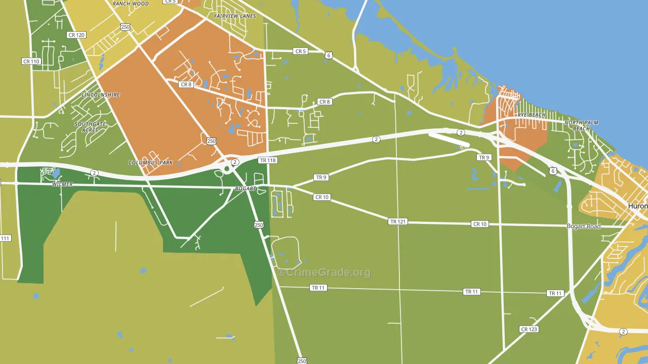 Bogart, OH Map of Vandalism Rates