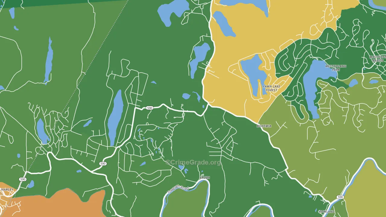 Bohemia, PA Map of Vandalism Rates
