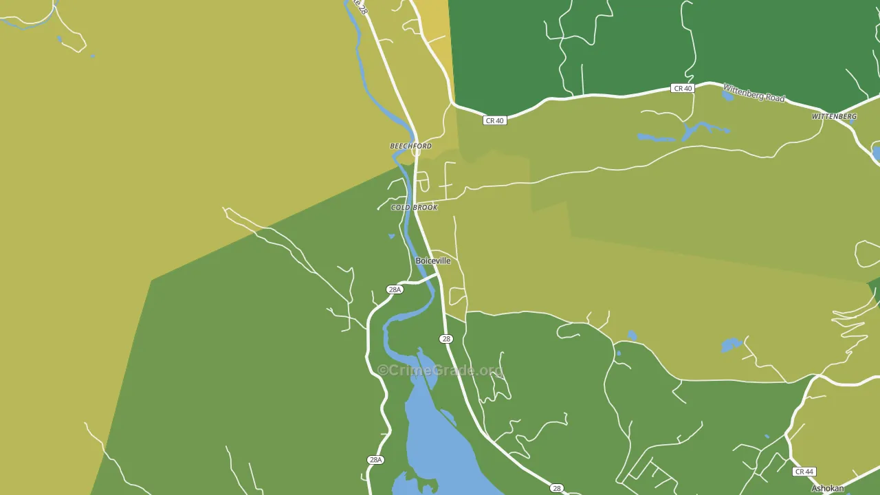 Boiceville, NY Map of Vandalism Rates