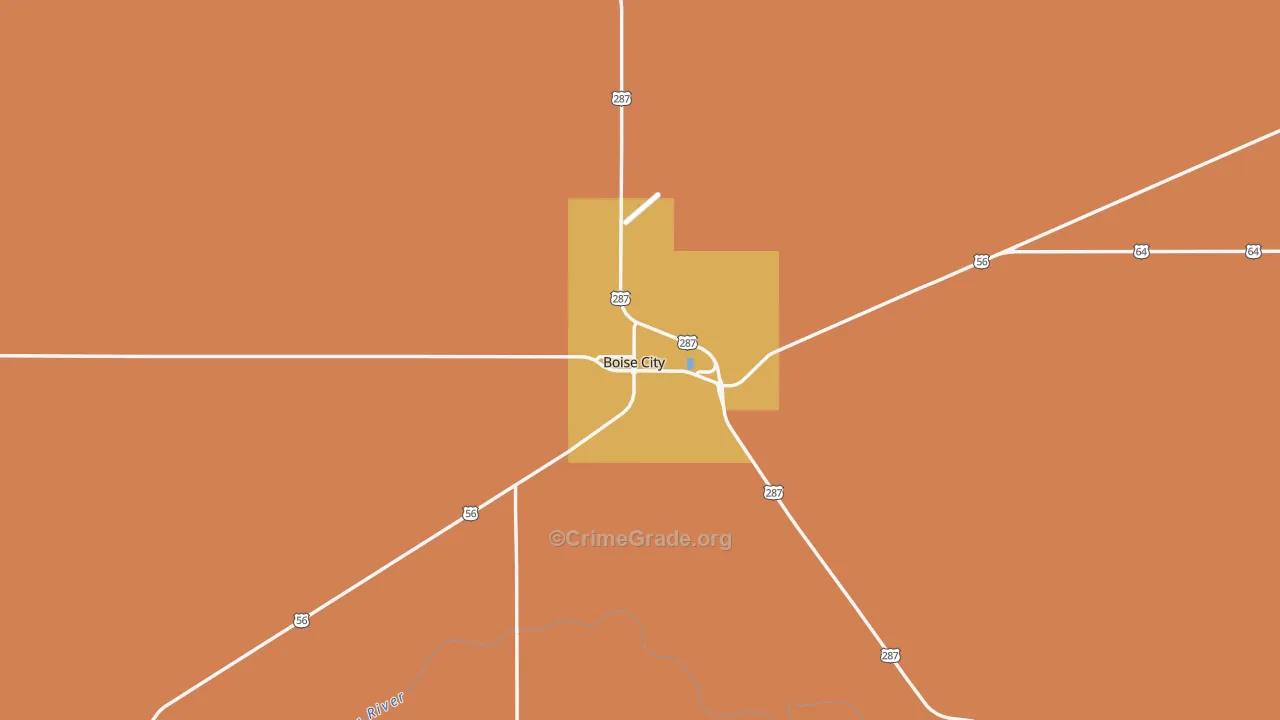 Boise City, OK Map of Vandalism Rates