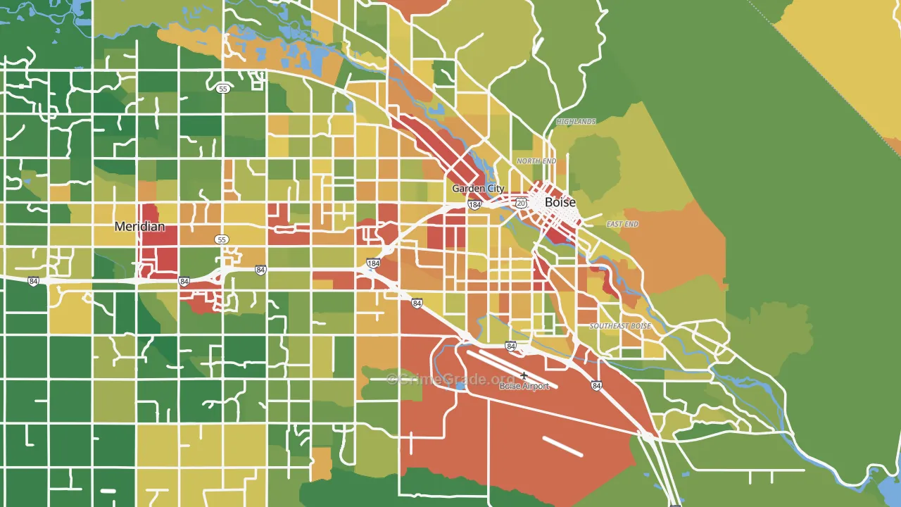 Boise, ID Map of Vandalism Rates