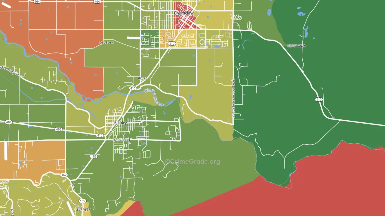 Boise, WA Map of Vandalism Rates