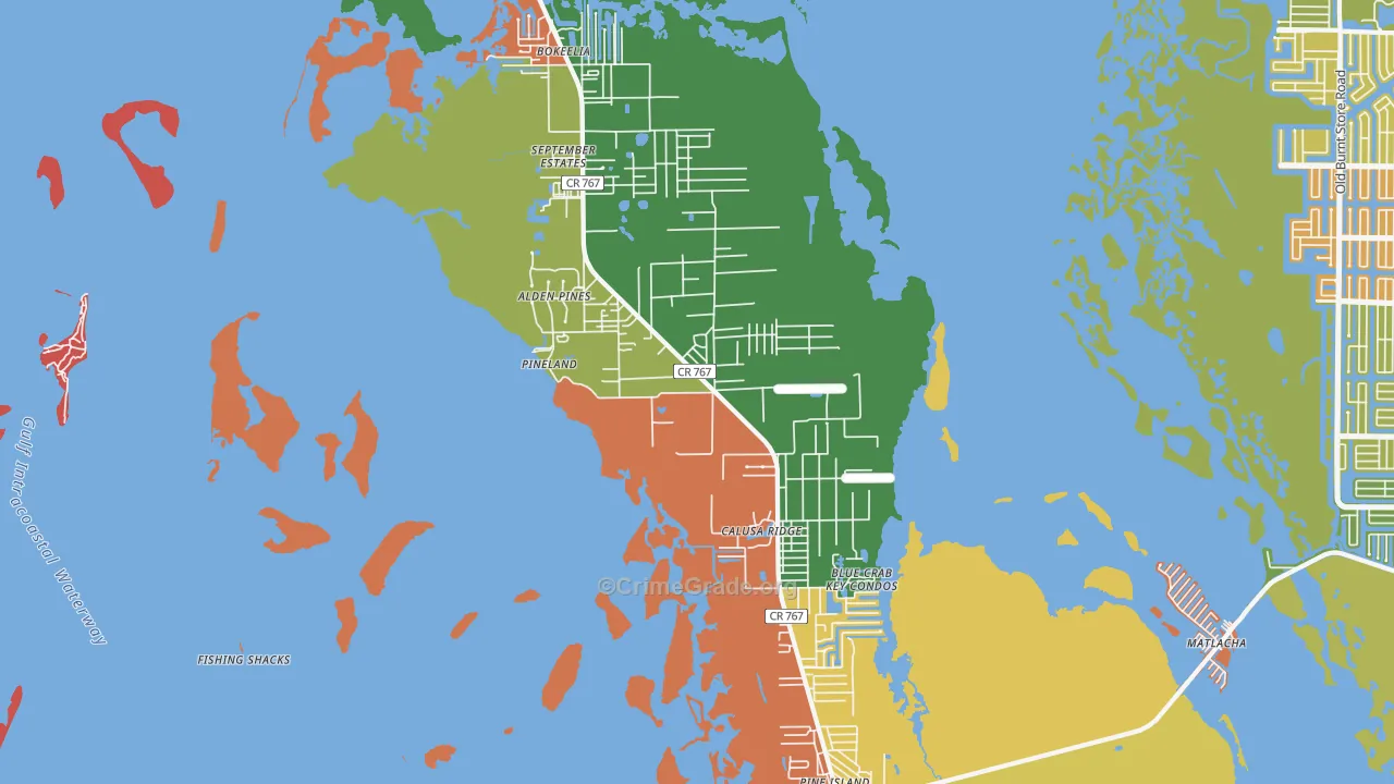 Bokeelia, FL Map of Vandalism Rates