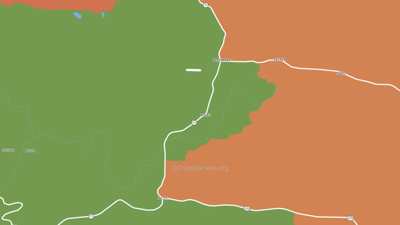 Boles, AR Map of Vandalism Rates