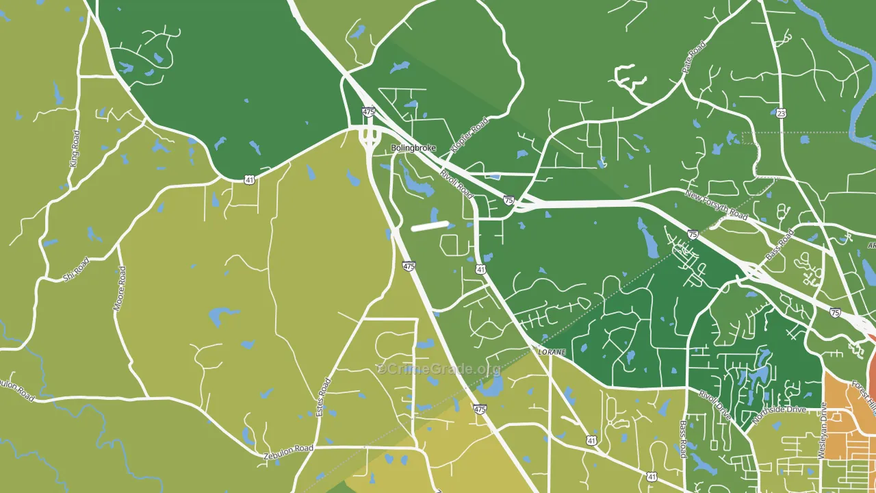 Bolingbroke, GA Map of Vandalism Rates