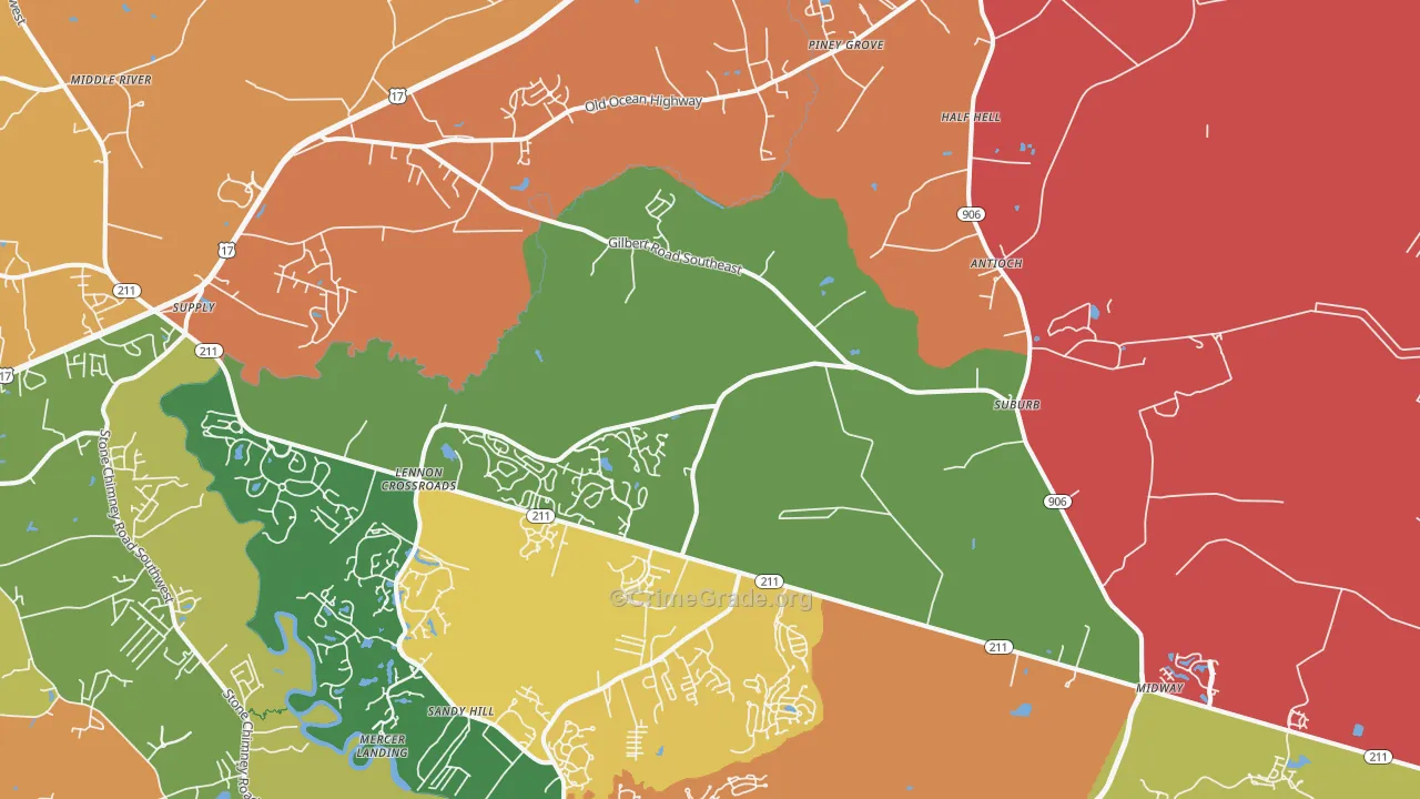 Bolivia, NC Map of Vandalism Rates