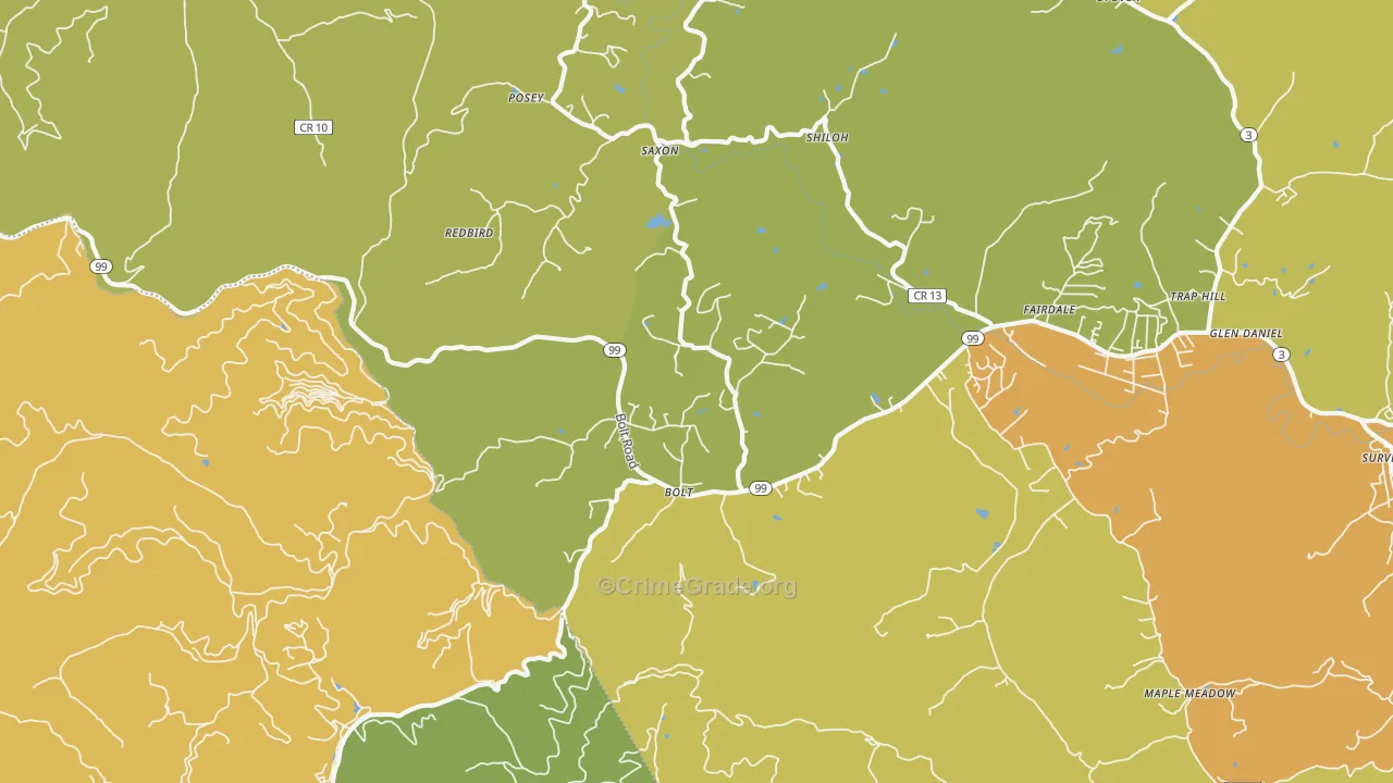 Bolt, WV Map of Vandalism Rates