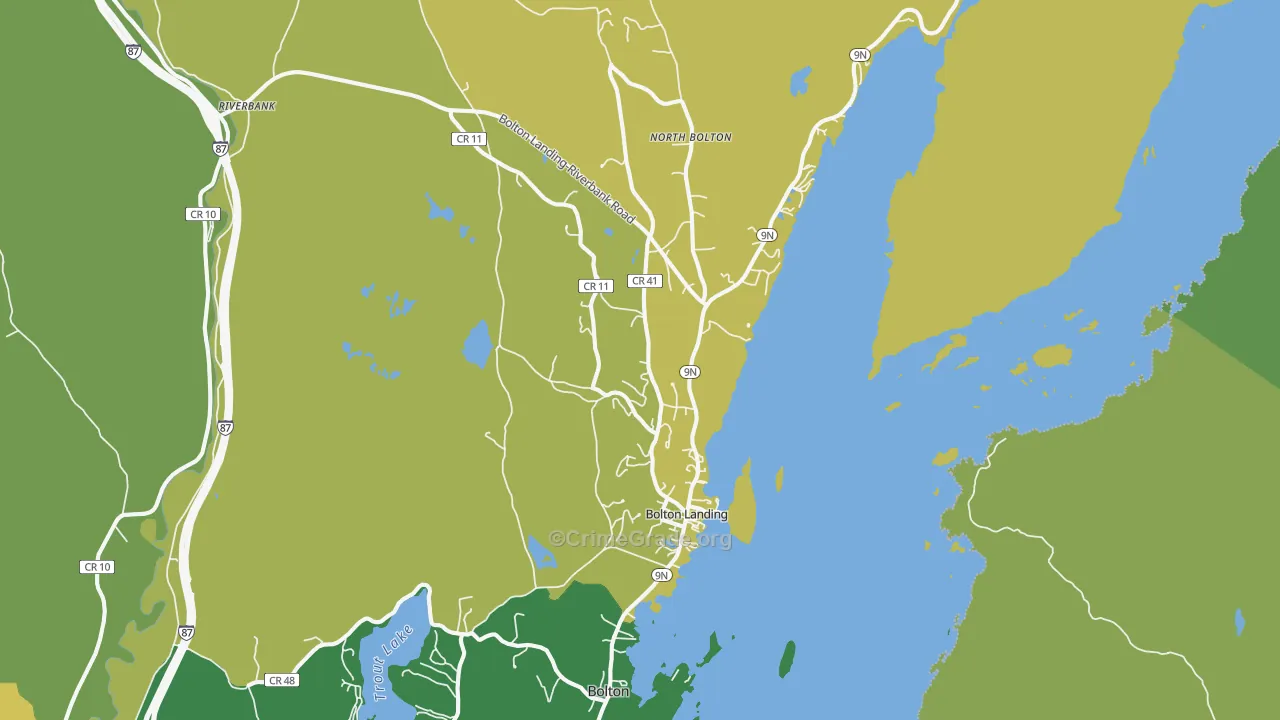 Bolton Landing, NY Map of Vandalism Rates