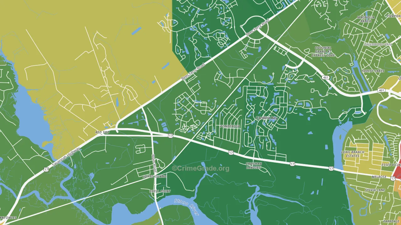 Boltons Landing, Charleston, SC Map of Vandalism Rates