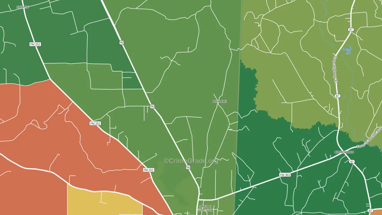 Bon Ami, TX Map of Vandalism Rates