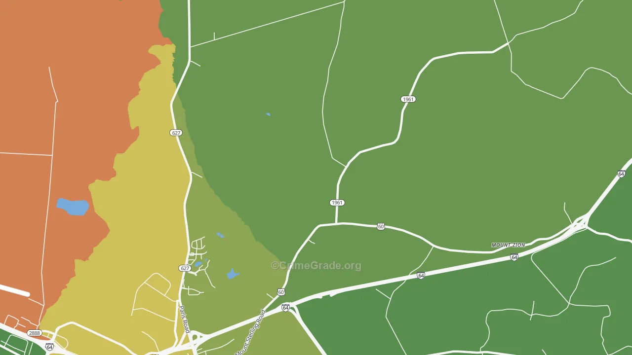 Bon Haven, KY Map of Vandalism Rates