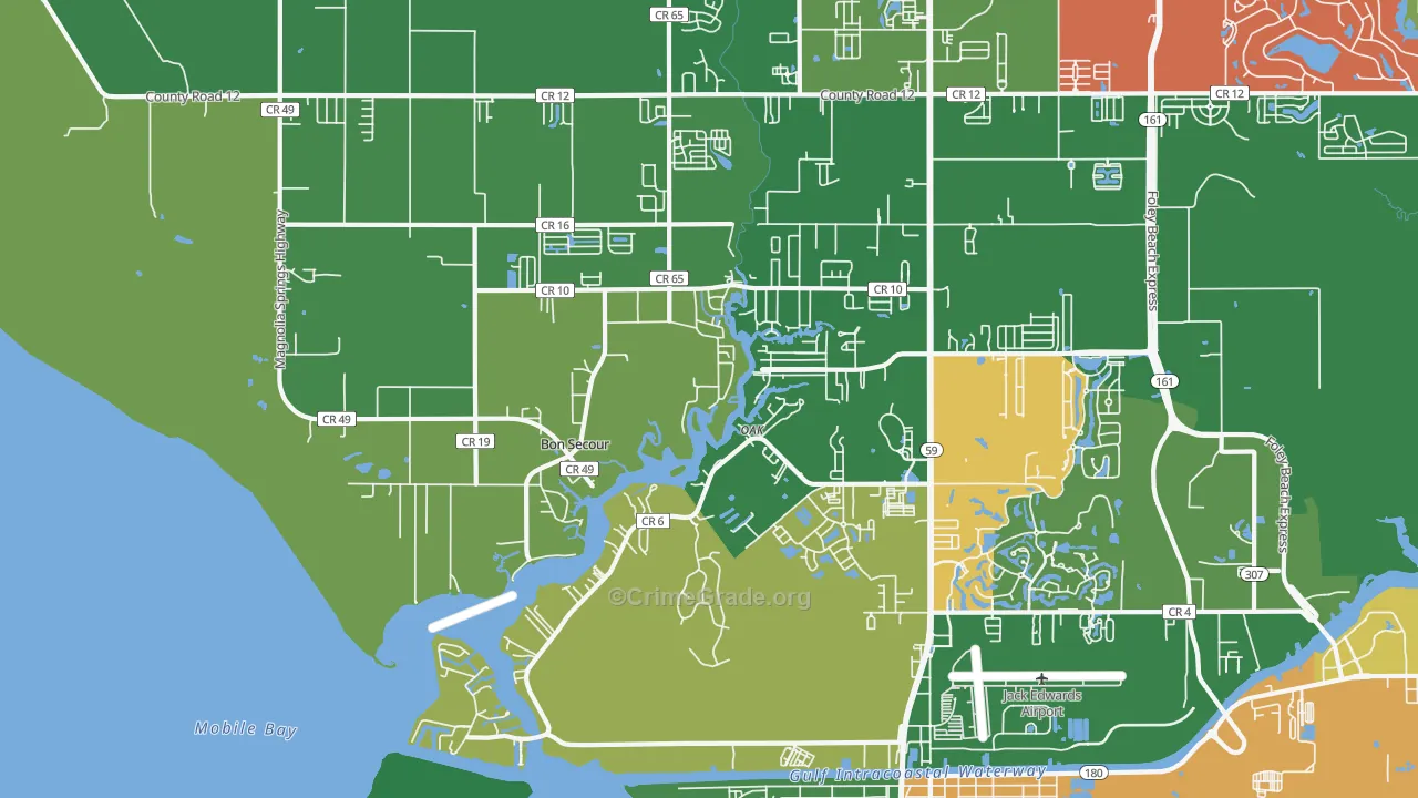 Bon Secour, AL Map of Vandalism Rates