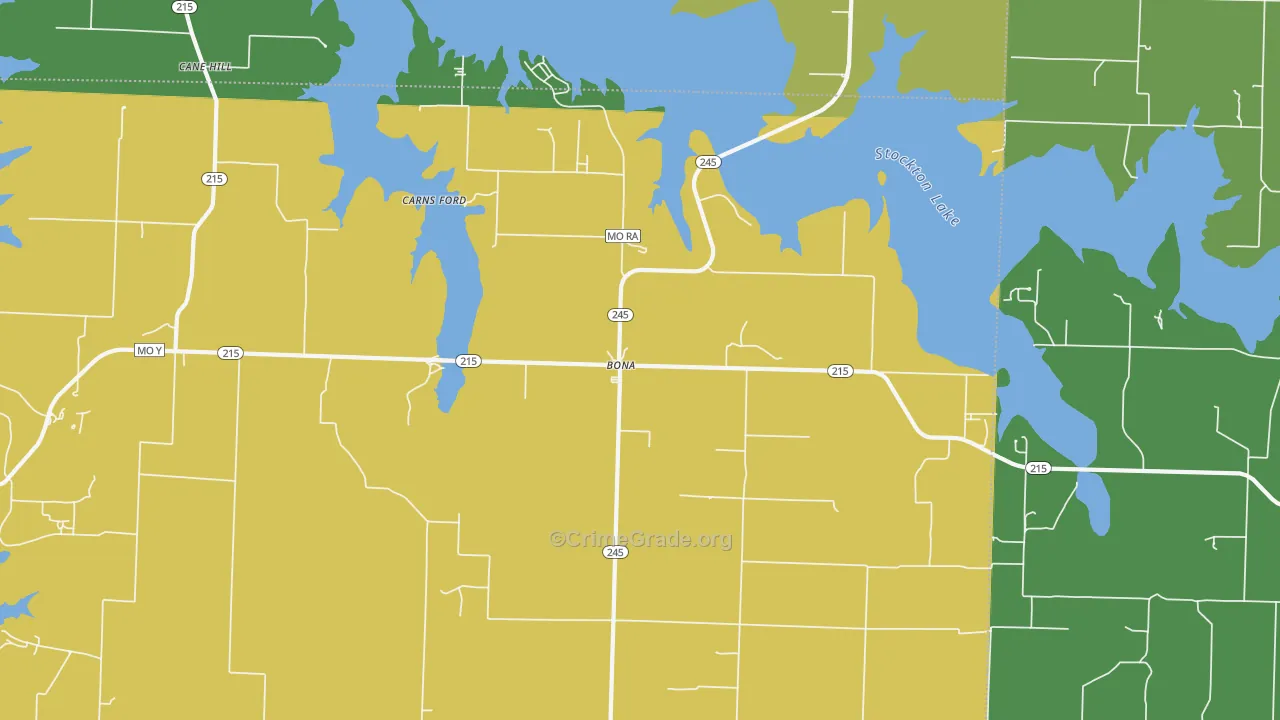 Bona, MO Map of Vandalism Rates