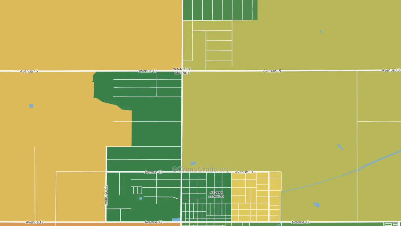 Bonadelle Ranchos-Madera Ranchos, CA Map of Vandalism Rates