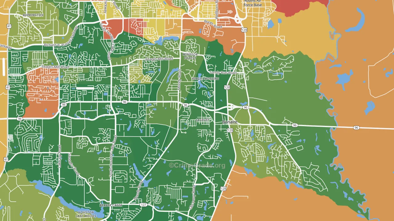 Bonaire, GA Map of Vandalism Rates