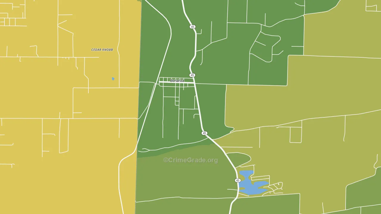 Bonanza, AR Map of Vandalism Rates