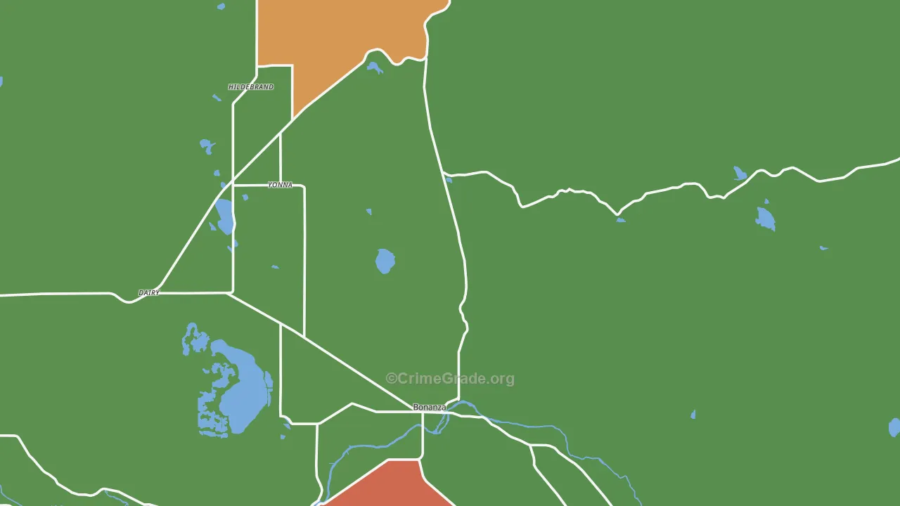 Bonanza, OR Map of Vandalism Rates