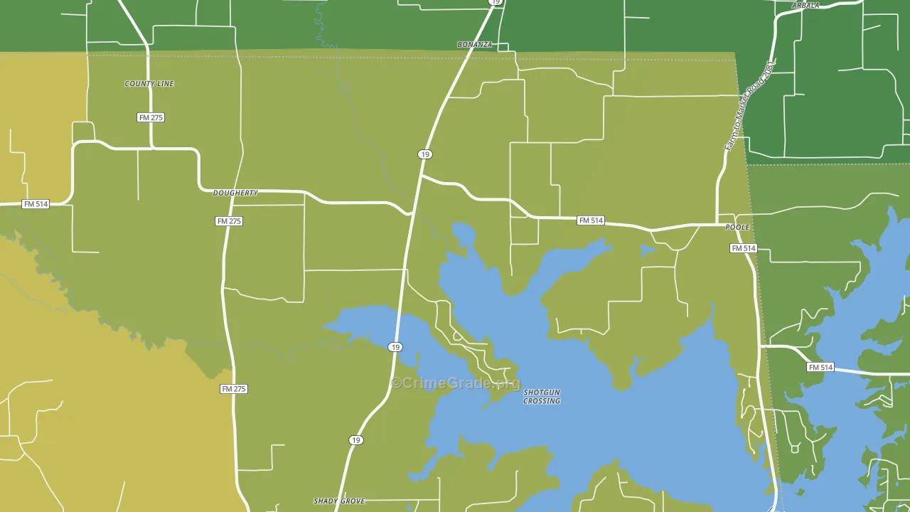 Bonanza, TX Map of Vandalism Rates