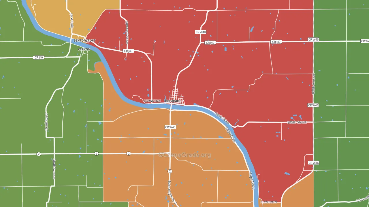 Bonaparte, IA Map of Vandalism Rates