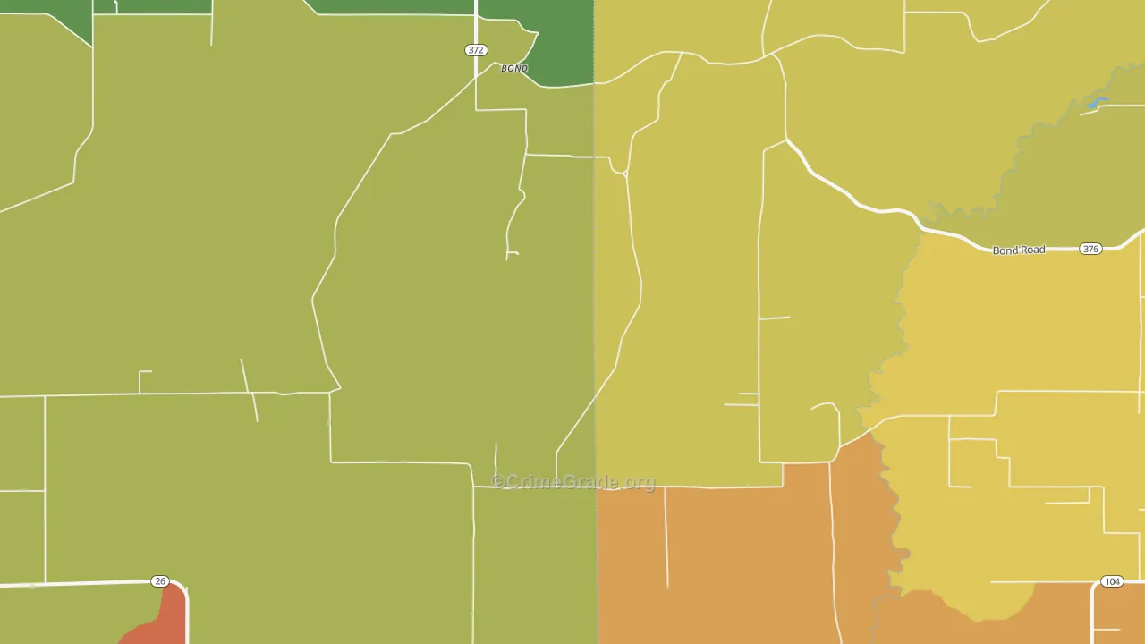 Bond, LA Map of Vandalism Rates