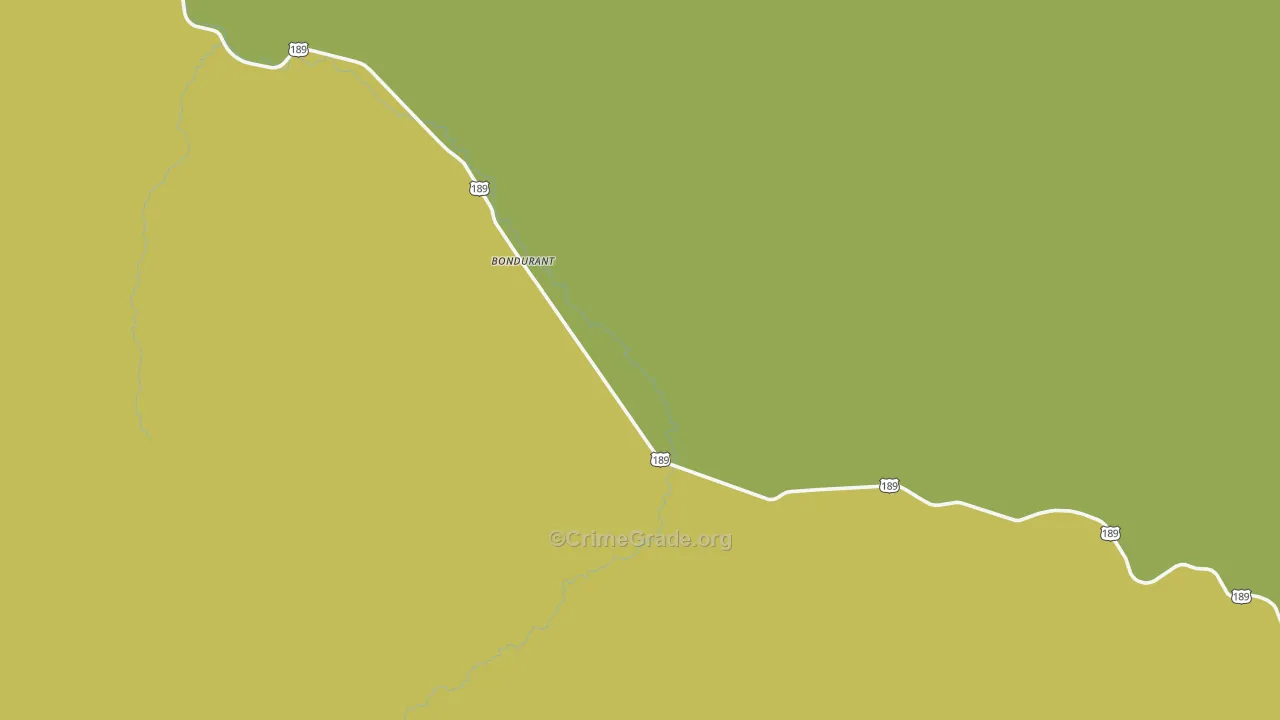Bondurant, WY Map of Vandalism Rates
