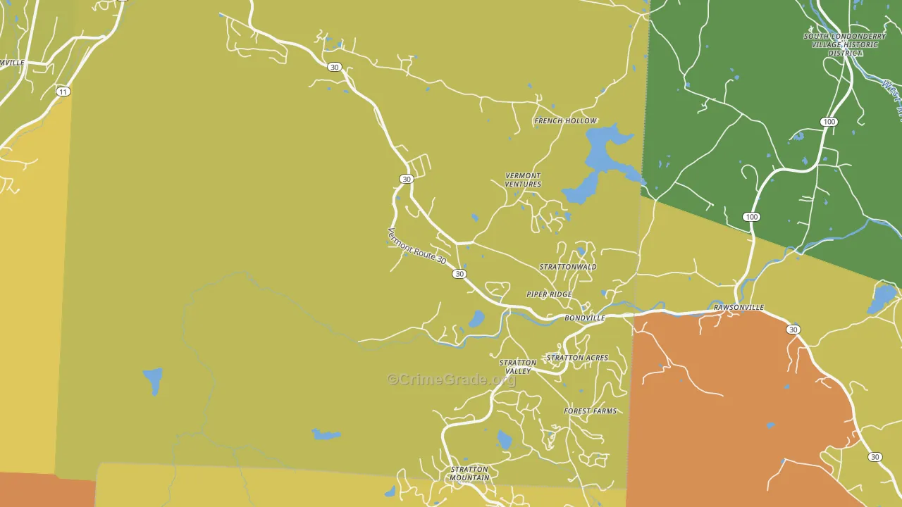 Bondville, VT Map of Vandalism Rates