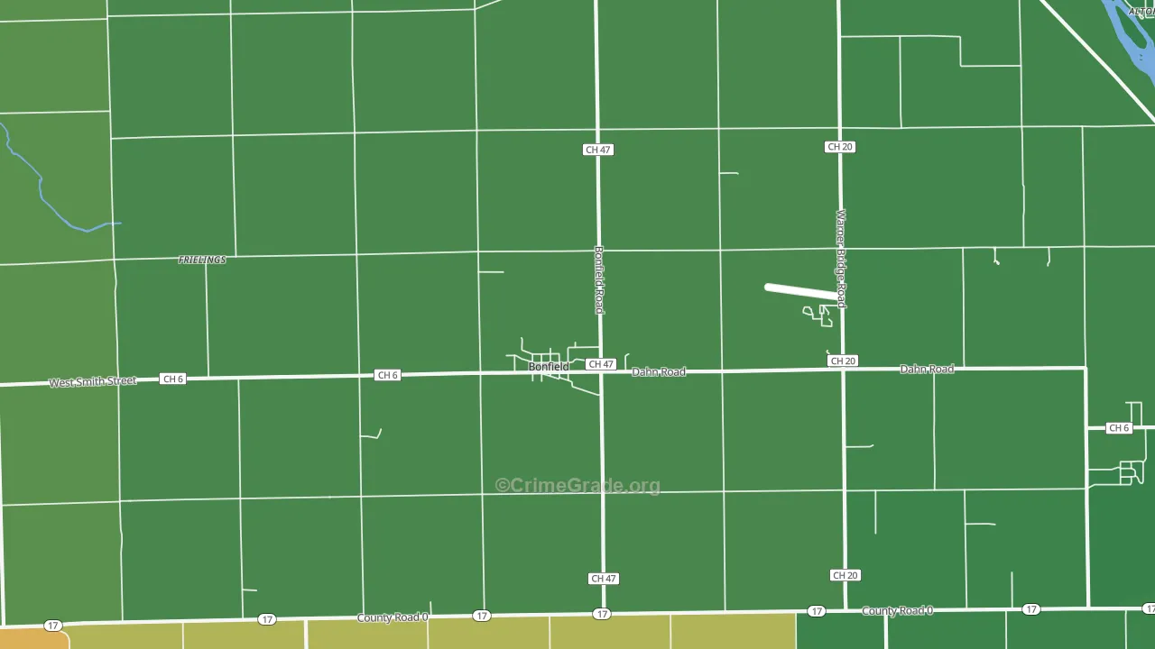 Bonfield, IL Map of Vandalism Rates