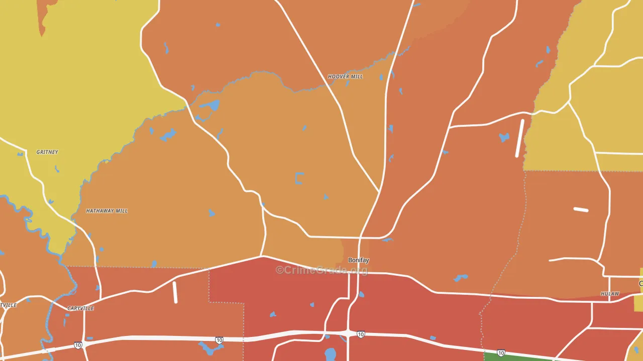 Bonifay, FL Map of Vandalism Rates