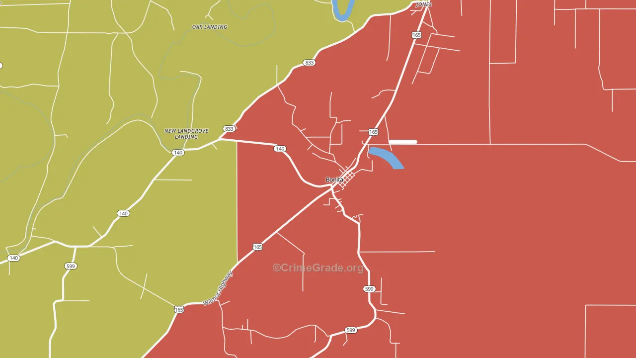 Bonita, LA Map of Vandalism Rates