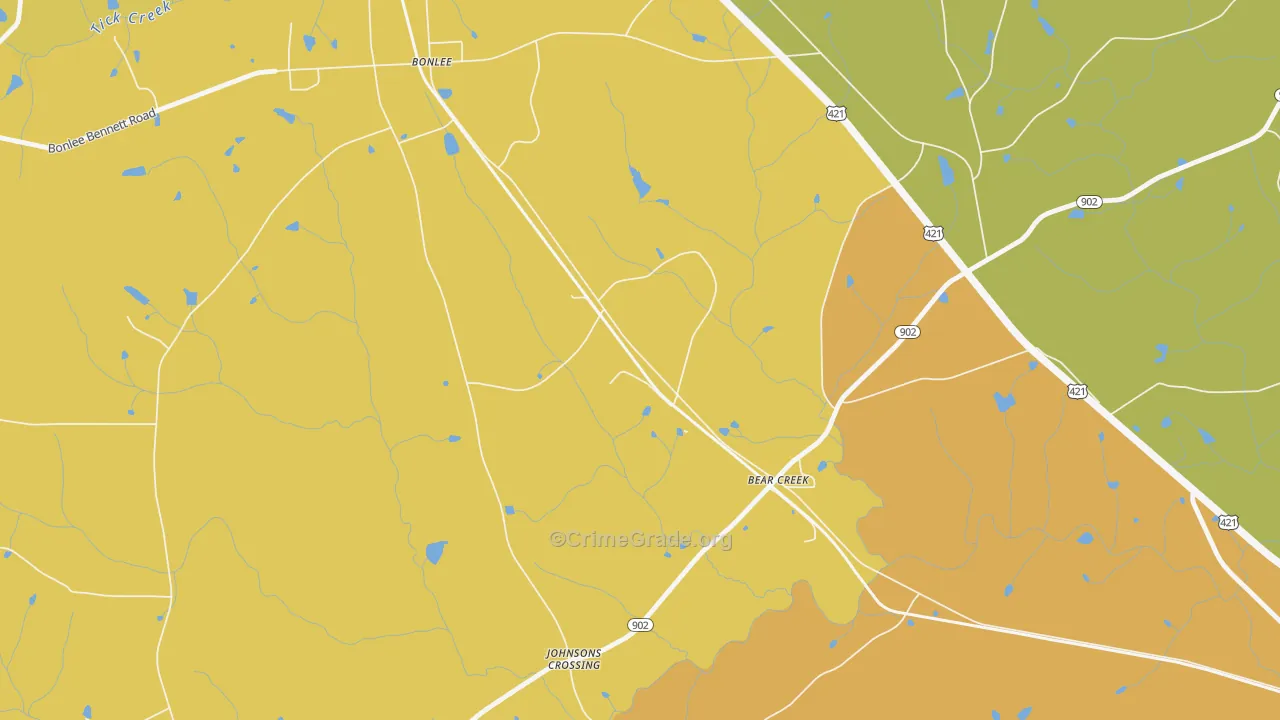 Bonlee, NC Map of Vandalism Rates