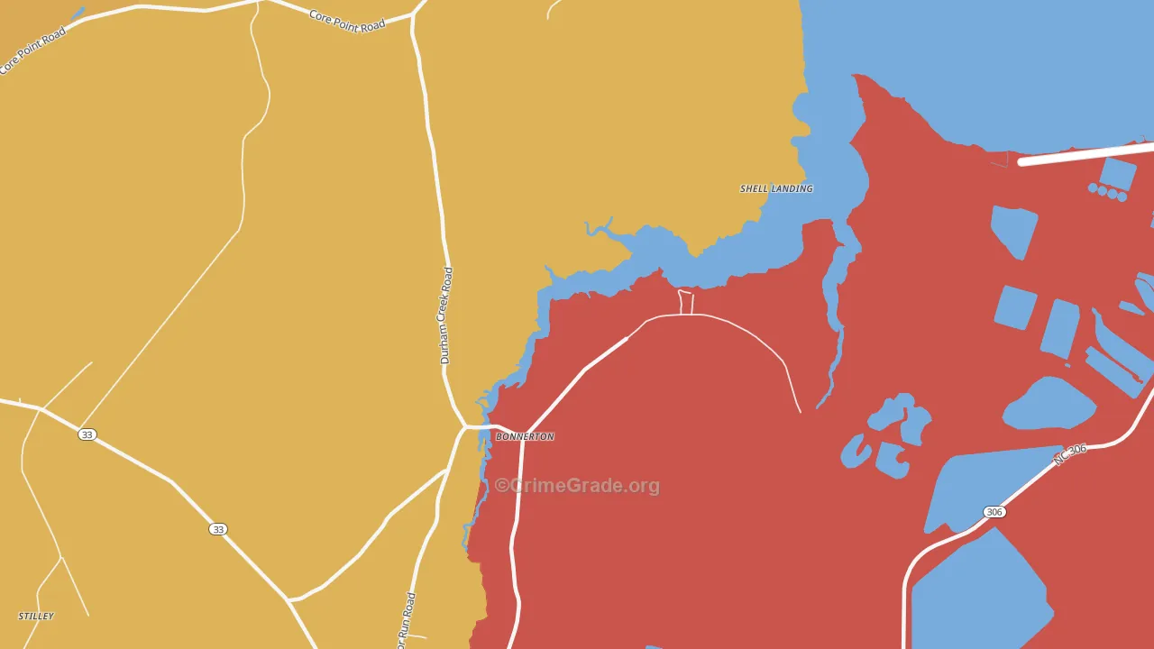 Bonnerton, NC Map of Vandalism Rates
