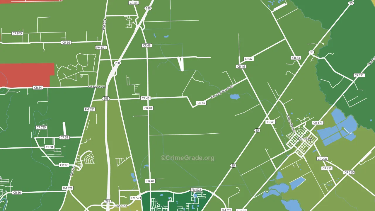 Bonney, TX Map of Vandalism Rates
