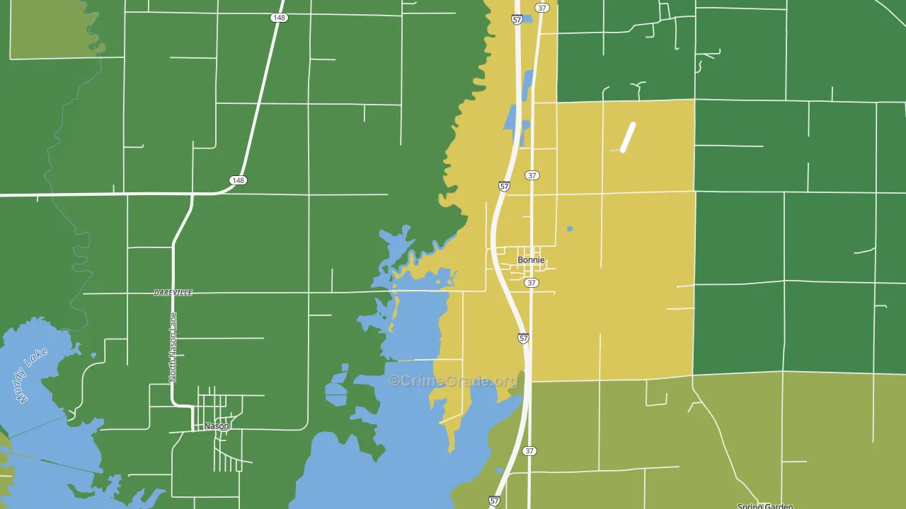 Bonnie, IL Map of Vandalism Rates