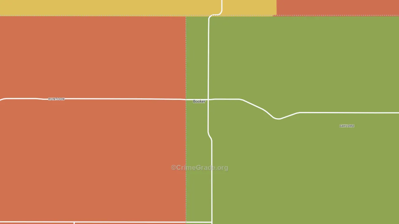 Booker, TX Map of Vandalism Rates