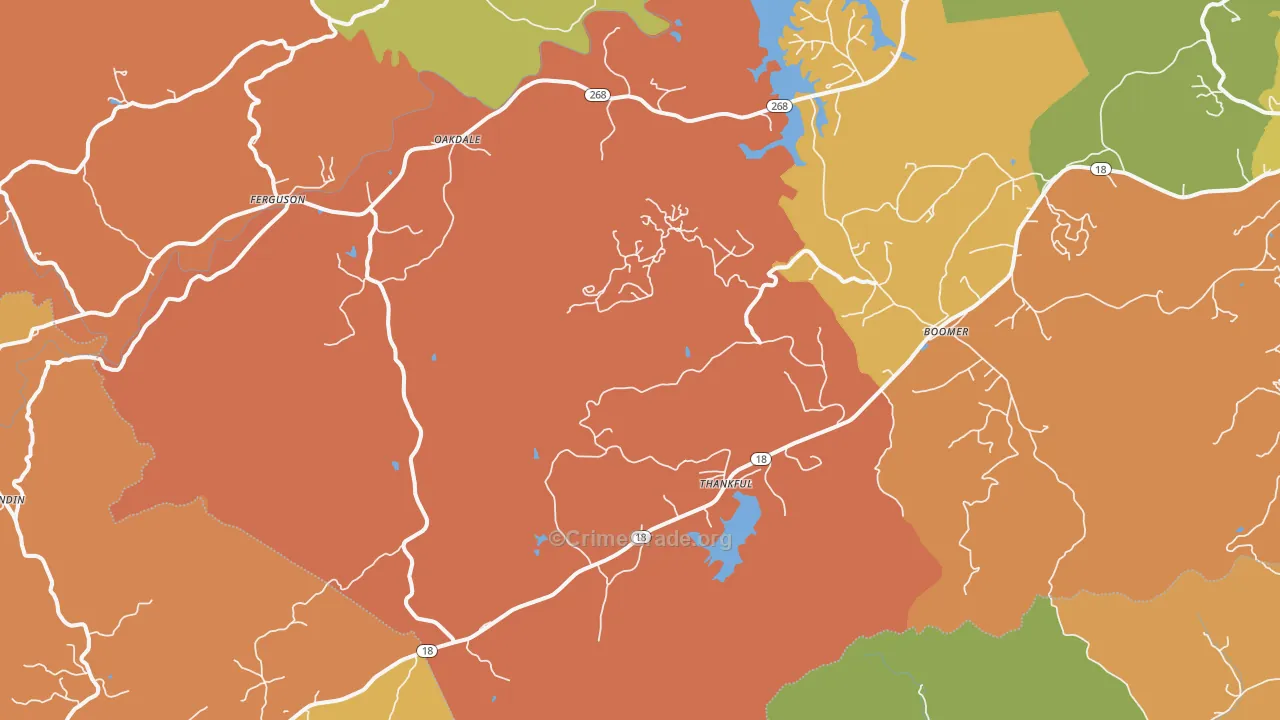 Boomer, NC Map of Vandalism Rates